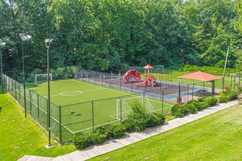 Soccer field and playground at Fields at Peachtree Corners, Norcross, 30092